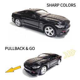 Modelo de carro Metal Diecast para crianças, veículo de coleta em miniatura escala Ford Mustang escala 1:36, brinquedo passatempo para menino, presente de Natal - Image 2