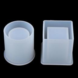 Resina epóxi moldes de concreto, molde da vela, molde do silicone, flor seca, resina artesanato decorativo, DIY armazenamento caneta titular molde - Image 3