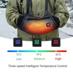 Luvas de esqui quentes aquecidas elétricas USB, controle de temperatura inteligente, luvas de aquecimento aquecedor de mãos de inverno, equipamento quente de esqui - Image 3
