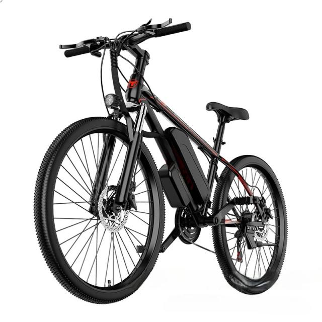 Bicicleta elétrica assistida por montanha de 26 polegadas, bateria de lítio, bicicleta elétrica off-road de velocidade variável, bicicletas elétricas juvenis