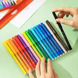 Deli-Bom Sentiu Caneta Aquarela para Crianças, Desenho DIY Marcador, Artigos de Papelaria Escolar, Pintura de Estudantes, 24 Cores - Image 5