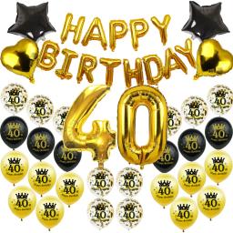 Feliz Aniversário Balões Kit para Decorações de Festa, Bandeira, Bandeira, Adulto, Aniversário, Comemorar, Decoração Suprimentos, 30, 40, 50, 60 Anos - Image 6