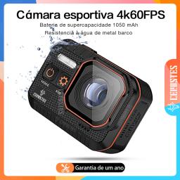 Cerastes câmera de ação 4k60fps com tela de controle remoto à prova dwaterproof água esporte câmera gravador câmera esportiva capacete ação cam - Image 1