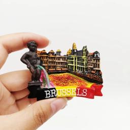 Ímãs de geladeira decorativos para geladeira, adesivos decorativos, artesanato resina, gesso, Bélgica, Bélgica, Rotterdam, Paris, lembrança - Image 5