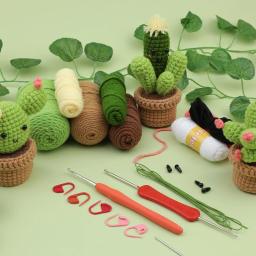 MIUSIE-Iniciante Crochet Kit, Cacto em vaso de planta, Crochet criativo, DIY Keychai Tricô, Chaveiro, Crochet Dolls Material Pack - Image 5