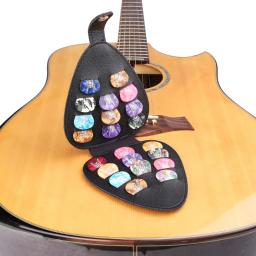 Estojo para palhetas de guitarra para armazenamento de palhetas de guitarra elétrica, bolsa de palhetas de couro PU para - Image 2