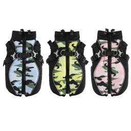 Casacos para cães casacos de inverno quente casaco para cães de estimação jaqueta com arnês camo à prova de vento com zíper suprimentos para cães - Image 1