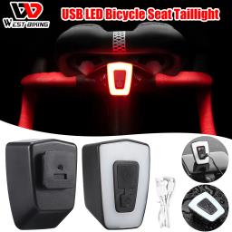 West Biking LED recarregável Taillights, Luz traseira da bicicleta, Luz do capacete de ciclismo, Lanterna USB, Segurança Night Riding luzes traseiras - Image 1