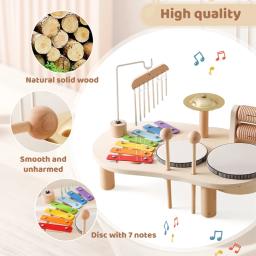 Tambor de mão Montessori para crianças, instrumento musical interativo, brinquedo sensorial educacional infantil, brinquedos do bebê, 3 anos - Image 5