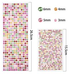 3/4/5/6mm marfim branco meia redondo pérolas adesivos auto-adesivo falso embelezamento para arte do prego scrapbooking diy acessórios - Image 5
