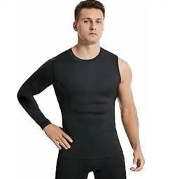 T-shirt de mangas compridas de secagem rápida para homens, mangas compridas de um braço, compressão esportiva básica de basquete, ginásio fitness jogger, roupas corrida - Image 3