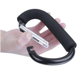 Grande Carabiner Stroller Ganchos Organizador, Alumínio D Anel Primavera Snap Keychain Clip, Carry Handle para pendurar bolsas, Sacos de compras - Image 6