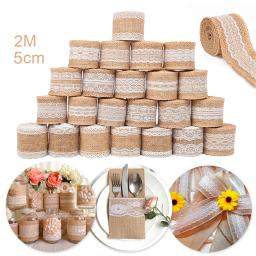Natural Juta Serapilheira Laço Fita Com Laço Branco Rústico Vintage Wedding Decoração Tecido Fitas para Artesanato Wedding Bow Ribbons - Image 3