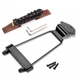 Ajustável madeira ponte tailpiece set, guitarra acessórios, equipamento musical, altura para 6 cordas, archtop, jazz acessório - Image 1