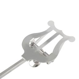 Portátil Silver Metal Tenor Horn Music Stand, Marching Music Bracket, Iron Fixer, acessórios para instrumentos de sopro - Image 5