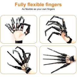 Luvas flexíveis e flexíveis para crianças e adultos, acessórios garra fantasma, modelo de mão, fantasia de festa, engraçado, complicado, 1 par, 1 par - Image 2