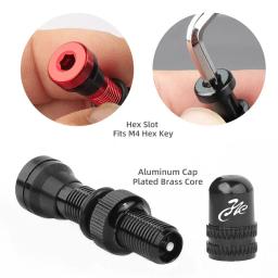 Deemount 2 peças de bicicleta sem câmara de ar schrader mamilo a/v válvulas núcleo de latão cnc usinado anodizado para mtb bicicleta de estrada jantes sem câmara de ar - Image 3