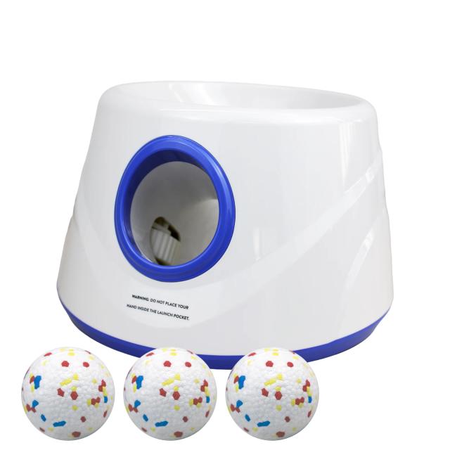 Máquina Automática de Buscar Bolas para Cães Pequenos e Médios, Lançador de Bolas com 3 Dimensões de Lançamento