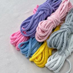 Corda de algodão trançado para macramé, 8-strand, cor sólida, feito à mão, diy, para decoração, férias, diy, 5mm - Image 1