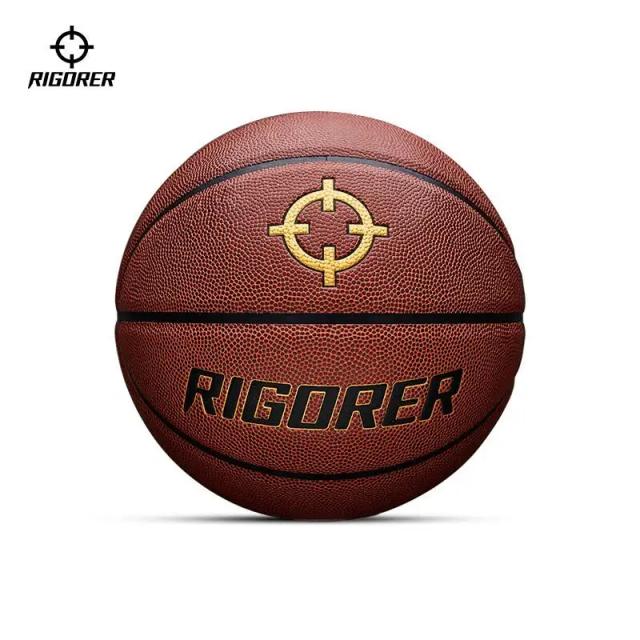 Bola de Basquete RIGOER em Couro Antiderrapante PU Tamanho 7 - Ideal para Treinamento e Competições Internas e Externas, Resistente ao Desgaste