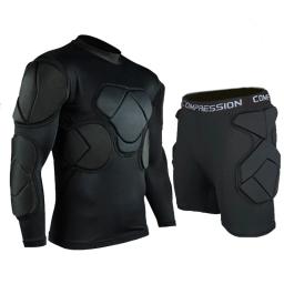 Goalkeeper Soccer Jerseys Set para Homens, Uniformes Esponja, Protetor de Motocicleta, Terno de Treinamento, Esponja, Capacetes Grossos, 2022 - Image 2