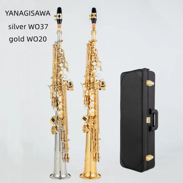 Chave de Ouro e Prata para Saxofone Soprano com Estojo Completo e Acessórios Importados do Japão WO37