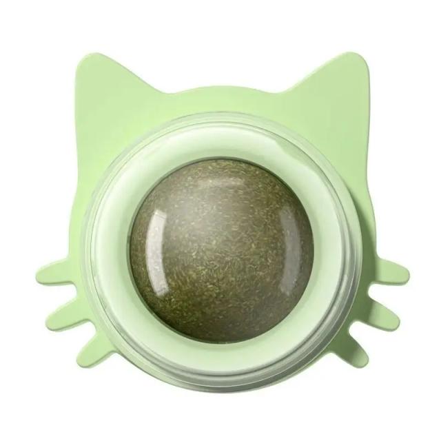 Bola Adesiva de Catnip Natural para Animais de Estimação, Melhora a Digestão e o Apetite, Brinquedo Giratório de Grama