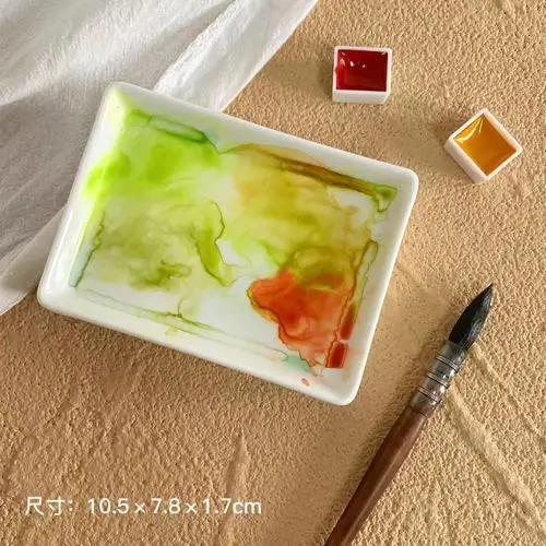 Paleta de mixing de cerâmica, quadrada/retangular, para mistura de cores, fácil de limpar, material de arte - Image 1