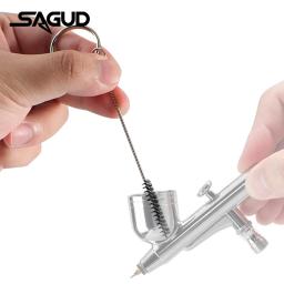 Mini Airbrush Spray Gun Kit de ferramentas de reparo de limpeza Acessório de aço inoxidável Airbrush Peças de mão Portátil para ferramentas de pulverização - Image 3