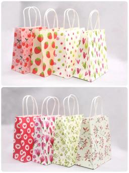 Pacote De Presente Sacos com Alça, Papel Kraft, Casamento, Festa De Aniversário, Natal, Presente De Ano Novo, Saco De Embrulho, 5Pcs - Image 3