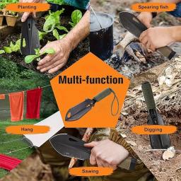 Pá portátil para acampamento, caminhada, manual multifuncional, viagem, piquenique, equipamento de sobrevivência ao ar livre, ferramenta de jardinagem - Image 2