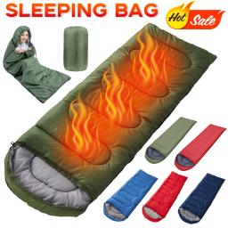 Saco de dormir envelope ultraleve com saco de compressão, bolsa de viagem portátil, colchão respirável e confortável, 3 estações - Image 1