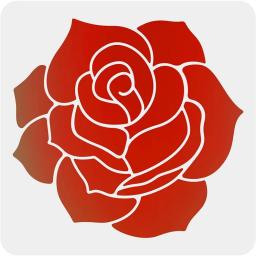 Quadrado Rose Flower Stencil, Arte e Artesanato Stencil, DIY Pintura em Madeira, Branco, 12 "x 12" - Image 1