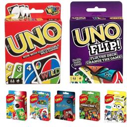 *2025! Mattel UNO FLIP! Jogos família engraçado entretenimento jogo de tabuleiro diversão jogando cartas crianças brinquedos caixa de presente uno jogo de cartas crianças brinquedos - Image 1