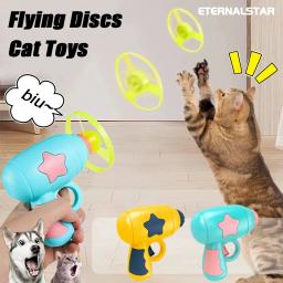 Brinquedo Teaser Training Interativo para Gato, Discos Voadores Rotativos, Suprimentos para Animais, Lançamento, Brinquedos Light-up Voadores, Acessórios Engraçados - Image 1