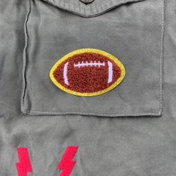 Chenille Futebol Ferro-em Patches com Bordas Douradas, Patches De Futebol Bordados, Artesanato DIY, Costurar Fazendo Roupas, 4 Pcs - Image 6