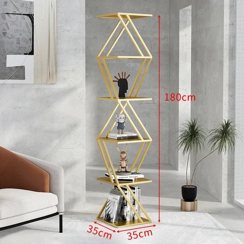 Estante Vertical Criativa em Ferro para Armazenamento Elegante na Sala de Estar Moderna