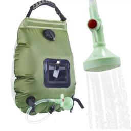 Saco de chuveiro solar para acampar, Pacote de água ao ar livre, Interruptor On-Off, 20L - Image 2