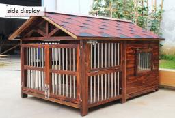 Cachorro de madeira maciça, Grande casa de cachorro, Porta externa ao ar livre, Luxo Pet Supplies - Image 3