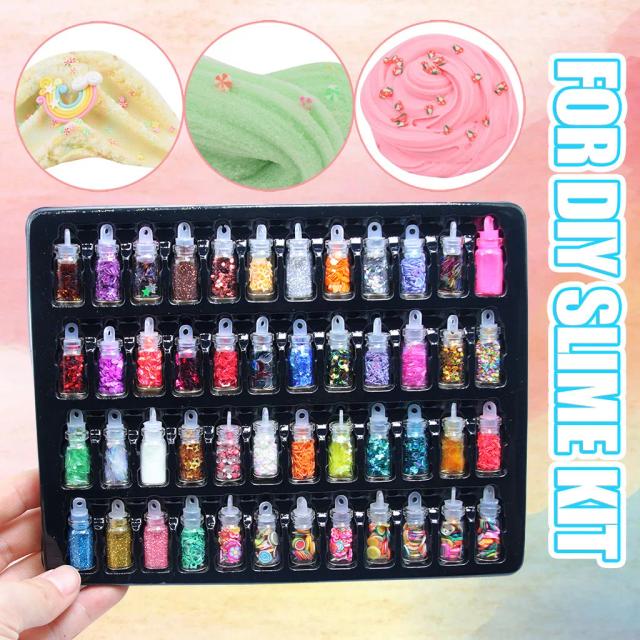 48 Unidades Lantejoulas Glitter Slime Kit DIY Crianças
