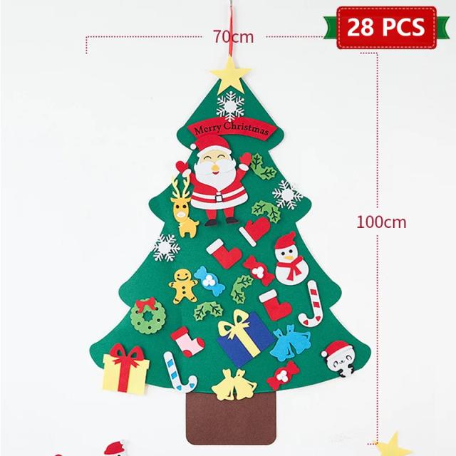 Decoração de Natal DIY: Conjunto de Ornamentos em Feltro para Pendurar na Parede e Presentes para Crianças