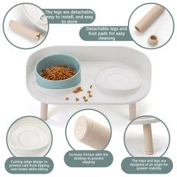 Tigelas duplas para gatos e cães, Pet Alimentador, Altura ajustável, bebedor, tigela de água, alimentação elevada, Kitten Supplies, Alimentadores, Cães Dish - Image 5