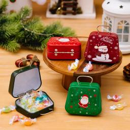 Caixa de presente de lata de natal, caixa de doces de metal, recipientes quadrados de armazenamento de doces para feriados, suprimentos de natal, feliz ano novo - Image 3