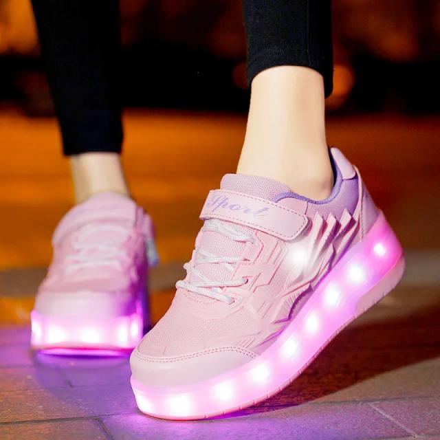Sapatos de Skate para Crianças: Tênis Deformáveis com 2 Rodas para Parkour e Esportes ao Ar Livre - Presente Perfeito para Meninos e Meninas