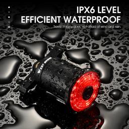 Luz traseira de bicicleta inteligente, Detecção de freio automático, MTB Road Bike, Lanterna LED à prova d'água, Lâmpada de carregamento USB - Image 4