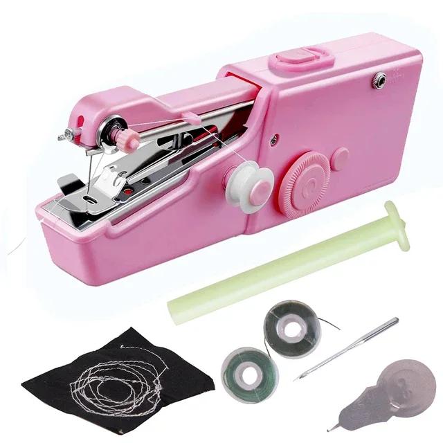 Portátil mini máquinas de costura bordado sem fio roupas à mão útil portátil máquinas de costura ferramentas de trabalho manual acessórios - Image 1