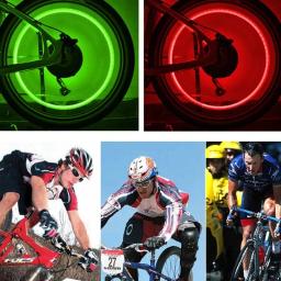 Bicicleta LED Válvula Luzes, MTB Acessórios, Raios De Roda, Pneu Ciclismo, Lanterna Lâmpada, Baterias, Tampas De Pneus, 2Pcs - Image 2