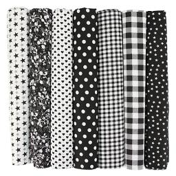 Tecidos de algodão estampados, 7 peças de tecidos em cores mistas, para costura, patchwork, bordado, faça você mesmo, acessórios artesanais - Image 2