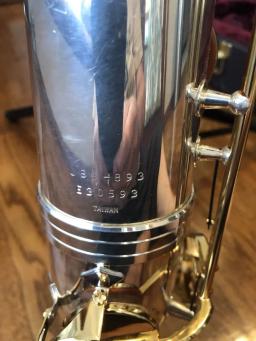 Jupiter JBS-893 E saxofone barítono plano, corpo prateado, laca dourada, instrumento chave, sax de latão com boquilha Case, Novo - Image 4