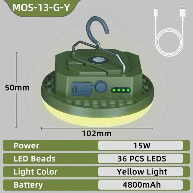 Lanterna Portátil Recarregável LED para Acampamento e Emergências ao Ar Livre